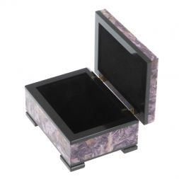 Шкатулка из камня чароит 8х6х4 см