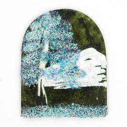 Магнит с рисунком "Арка" малый камень змевик