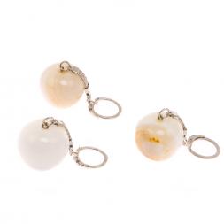 Брелок "Яблоко" из белого оникса