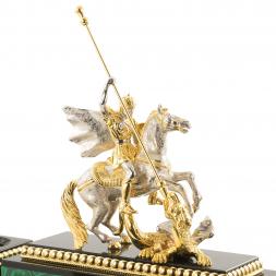 Настольный набор "Георгий Победоносец" малахит