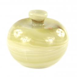 Круглая шкатулка "Яблоко" камень оникс 10,3х10,3х9 см (4)