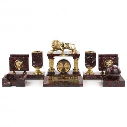 Настольный набор "Рычащий лев" бронза креноид