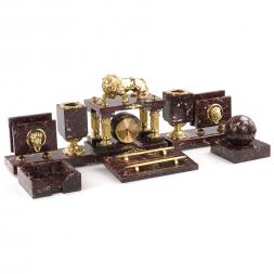 Настольный набор "Рычащий лев" бронза креноид