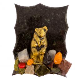 Магнит сувенирный "Медведь стоит" змеевик