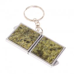 Складное зеркало брелок из змеевика квадратное