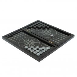 Нарды с гравировкой "Холмы / Роза ветров" камень гранит