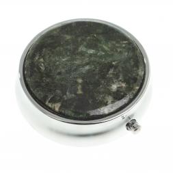 Таблетница на 3 отсека камень актинолит цвет серебро