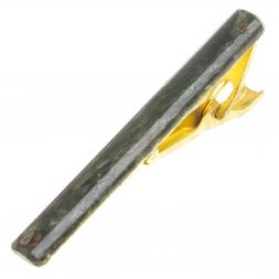 Зажим для галстука с камнем актинолит