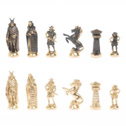 Шахматы "Викинги из змеевика и бронзы