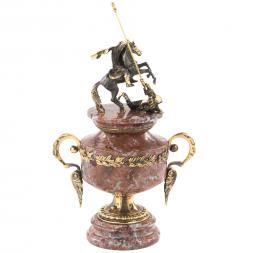 Бронзовый кубок "Георгий Победоносец" камень креноид