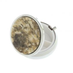 Таблетница на 3 отсека камень жельбертит цвет серебро