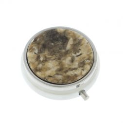 Таблетница на 3 отсека камень жельбертит цвет серебро