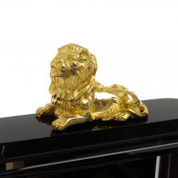 Настольный набор "Лев" из черного обсидиана