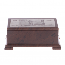 Шкатулка "Купюра 5000 рублей" коричневый обсидиан