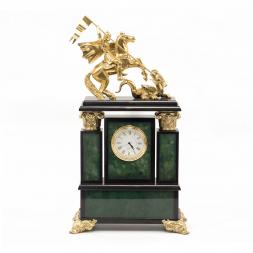 Часы "Георгий Победоносец" нефрит бронза