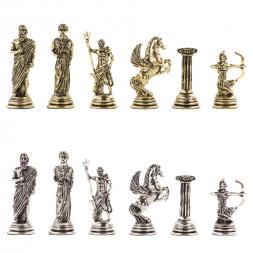 Шахматы "Римские лучники" 28х28 см из лемезита и мрамора