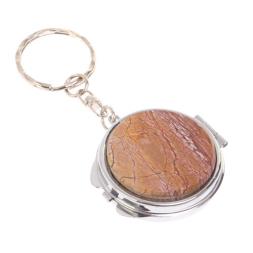 Складное зеркало брелок из яшмы круглое