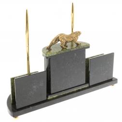 Письменный прибор "Гепард" из змеевика