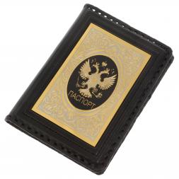 Кожаная обложка для паспорта "Герб России" Златоуст