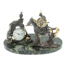 Часы "Нужный камень" бронза змеевик