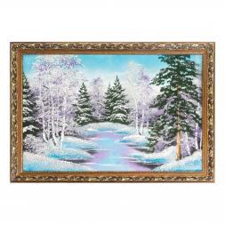 Картина "Зима" багет 46х66 см, каменная крошка