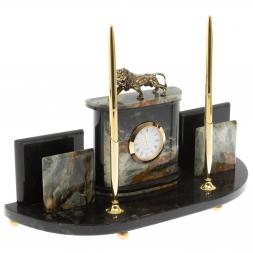 Настольный прибор "Лев" из офиокальцита