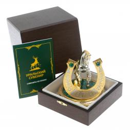 Сувенир "Подкова на удачу" малахит