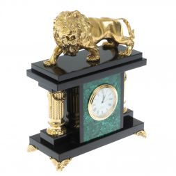 Часы "Лев" из малахита