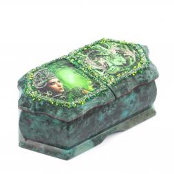 Шкатулка для украшений "Хозяйка медной горы / Две ящерицы" 20х10х7,5 см