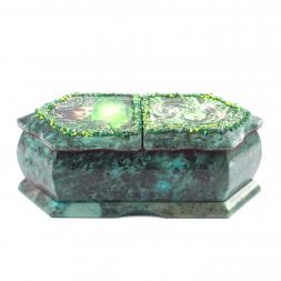 Шкатулка для украшений "Хозяйка медной горы / Две ящерицы" 20х10х7,5 см