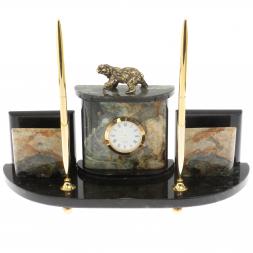 Настольный прибор "Медведь" из офиокальцита