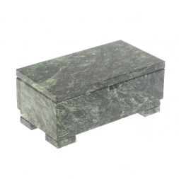 Шкатулка "Купюра" из темно-зеленого змеевика без зеркала