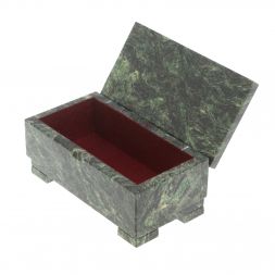 Шкатулка "Купюра" из темно-зеленого змеевика без зеркала