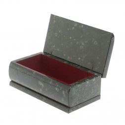 Шкатулка "Купюра" из темно-зеленого змеевика