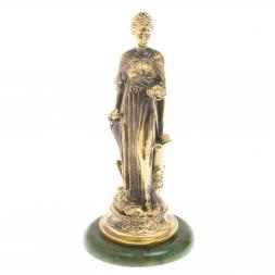 Бронзовая статуэтка "Хозяйка медной горы" на нефрите