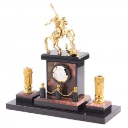 Настольный прибор "Георгий Победоносец" из яшмы и бронзы