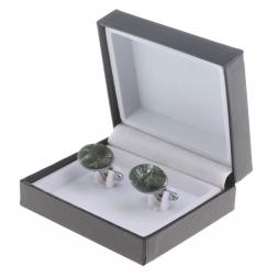 Запонки камень серафинит овальные