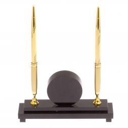 Часы настольные с двумя ручками камень малахит