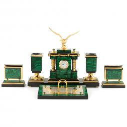 Настольный набор "Орел" из малахита