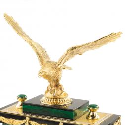 Настольный набор "Орел" из малахита