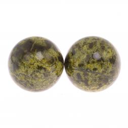 Шары для массажа 3,5 см 2 шт из светло-зеленого змеевика