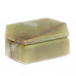 Шкатулка шестиугольная из зелено-коричневого оникса 12,5х9х4,5 см