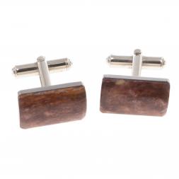 Запонки камень авантюрин прямоугольные