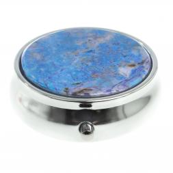 Таблетница на 3 отсека камень лазурит иркутский цвет серебро