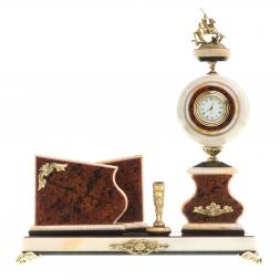 Письменный мини-набор "Святой Георгий" камень мрамор