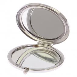 Карманное зеркальце из камня пирит цвет серебро