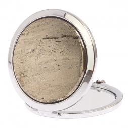 Карманное зеркальце из камня пирит цвет серебро