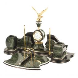 Настольный набор из змеевика "Орел"