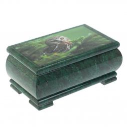 Шкатулка "Сова" из змеевика 18х10х8,5 см