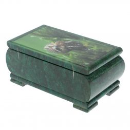 Шкатулка "Сова" из змеевика 18х10х8,5 см